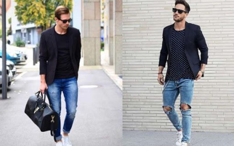 Áo blazer kết hợp quần jean