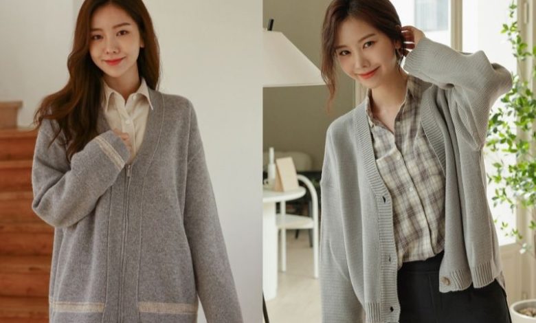 phối đồ với áo cardigan nữ